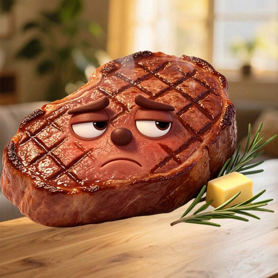 「 Steak」融化奶油與迷迭香嘆息磁鐵，滋滋聲中帶著不情願的魅力，適用於家中所有金屬表面的紀念品 - H - 查看 1