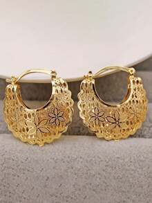 1 Pair Charming Hoop Earrings, Women's Wedding Anniversary Accessory Gift - 3# - View 7