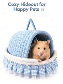 1pc Handmade Woven Hamster Nest, Parrot Nest, Rabbit Hideout, Suitable For Hamster/Parrot/Guinea Pig/Rabbit, All-Season Pet Nest (Hook Color Randomly Shipped) - View 11