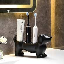 Cute Dachshund Shaped Multi-Function Toothbrush Holder ,Cute Multi-Function Bathroom Storage Rack, Can Store Electric Toothbrush And Toothpaste. Suitable For Placement On Washbasin Countertop,Electric Toothbrush And Bathroom Accessories - Multicolor - View 8
