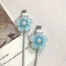 2pcs Five-Petal Flower Tree 1 Data Cable Anti-Breakage Protective Sleeve - Multicolor - View 7