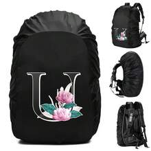 Backpack Rain-Proof Cover Large-Capacity Foldable Hiking Backpack Dust And Sun Protection Cover Suitable For Hiking Camping Mountaineering Outdoor Activities Initial Name 26 Letters Pattern - Black 60L - View 9
