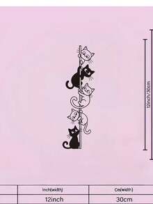 Metal Iron Art Climbing Cat Wall Decor Funny Cat Pole Metal Sign Pet Lover Gift - Black - View 7