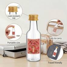 43pcs Christmas Themed Plastic Wine Bottles, Divided Into Bottles, Drinking Bottles, Leak Proof, Portable, Reusable, Multi-Purpose, Suitable For Storing Whiskey And Beverages, Suitable For Christmas Gatherings, Party Decorations, And Daily Use - White H - View 7