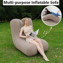 Portable L-Shaped Inflatable Outdoor Rocking Chair Sofa, PVC Flocked Fabric Ultra-Light Inflatable Lounge Chair, Camping Beach Pool Yard Travel Leisure Sofa, Halloween Christmas Gift - Rocking Sofa - View 7