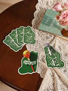 Cirelle 50/20/10pcs Saudi National Day Commemorative Gifts, Paper Lollipop Card Decorations, Saudi National Day Table Decor And Giveaways - View 1