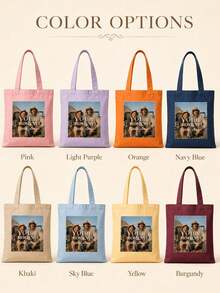 Personalized Custom Tote Bag And Clutch, Provide Your Image, Reusable Shopping Bag, Large Capacity Foldable Bag, Suitable For Daily Shopping - Multicolor - View 12