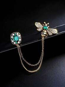 1pc Bee Tassel Brooch For Women, High-End Exquisite Suit Sweater Pin Accessory, Design-Driven Niche Luxury Elegant Corsage - Multicolor - View 2