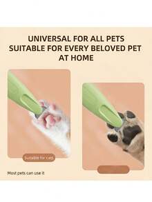 Electric Pet Clippers With LED Lighting (Suitable For Cats & Dogs) - Equipped With A Wide Blade Head For Gentle And Comfortable Trimming. Includes Charging Cable And Cleaning Brush. Battery Capacity: 500mAh. - View 8