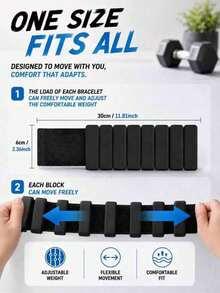 2pcs/2lbs (1lb Each) Adjustable Invisible Weighted Wristbands, Universal For Hands And Feet, Hook And Loop Strap Non-Slip Skin-Friendly, Freely Control Weight Intensity, Suitable For Strength Training, Running, Jumping, Posture Training - Multicolor - View 7