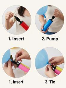 2/1pc Colorful Manual Balloon Pump, Handheld Latex And Foil Balloon Inflator, Dual-Way Fast Inflation Tool, Suitable For Birthday, Wedding, Baby Shower, Christmas, Halloween, New Year And Holiday Party Decoration And Event Planning, Portable And Durable (Random Color) - Multicolor - View 4