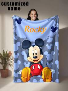 asmodee Anime-Themed Flannel Blanket, Customizable With Personalized Name/Nickname, Classic Manga Illustration Style, Dynamic And Energetic, Vibrant Character Colors, Soft Texture, Suitable For Sofa Throw, Nap Blanket, Bedding Decor - Multicolor - View 14
