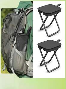 1pc Portable Folding Camping Stool, Lightweight Collapsible Chair,Chair,Camping,Halloween,Christmas, Oxford Cloth‑Steel Frame Small Foldable Seat For Outdoor Hiking Travel Picnic - Multicolor - View 2