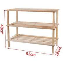 2/3/4-Tier Solid Wood Shoe Rack/Storage Shelf, Solid Wood Shoe Rack, Tiered Shelf, Wooden Shoe Rack/Flower Rack, Simple Storage Support Shelf, Wooden Shoe Rack For The Entrance, Wooden Storage Shelf For The Living Room - Wood Color - View 14