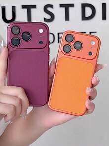 奢華人造皮革柔軟手機殼,適用於 iPhone 18 Pro Max 18 Pro 17 Pro Max 17 Pro 16 Pro Max 16 Pro 15 Pro Max 15 Pro 14 Pro Max 14 Pro 13 Pro Max,防震防摔保護殼 - 酒紅色 - 查看 5