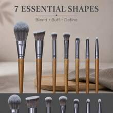 Pcs Professional Makeup Brush Set, Includes Foundation Brush, Powder Brush, Blush Brush, Concealer Brush, Eyeshadow Brush, Eyebrow Brush, Complete Makeup Tool Set, Travel Essential, Gift - Multicolor - View 3