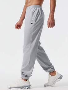 HOTSUIT Celana Olahraga Pria Warna Polos Musim Semi, Celana Sweat dengan Tali Serut, Dirancang untuk Lari, Latihan, Olahraga di Gym, Hadiah Valentine - Light Grey - View 8
