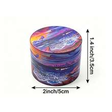Premium Zinc Alloy Grinder - 50mm UV Printed Beach Sunset Ocean Scene Pattern, Efficient Herb Grinder, Vanilla Crusher, Suitable For Daily Use, Exquisite Gift For Men And Women, Christmas Gift Choice, Best Gift Option - View 4