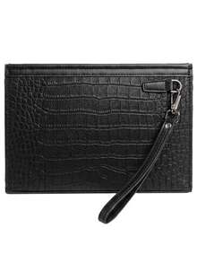Men's Handheld Clutch Bag, Phone Pouch, Casual Large Capacity Handbag, Envelope Clutch, Fashionable Leather Clutch Bag, - Multicolor - View 11