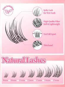 Special Offer 168/224pcs Fairy Lash Cluster Set, 9-15mm Cartoon Style Lash Clusters, DIY Lash Extension Kit, Wet Spiky Anime Lashes, Individual Lash Clusters, Ultra-Thin Invisible Lash Band With Lash Clusters, Eyelashes, False Lashes - Multicolor - View 9