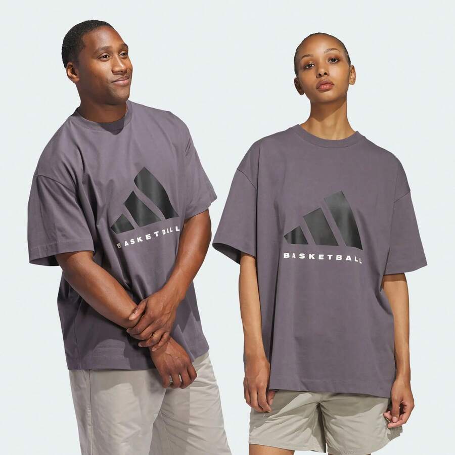 Adidas(ADIDAS) THE 2025 COLLECTION CHAPTER 02 T-SHIRT Couple Basketball Sports Short Sleeve Crew Neck T-Shirt JC7834 - Purple - View 1