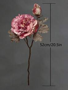 1pc Vintage Double-Head Large Peony Artificial Flower, European Style Silk Peony Floral Decoration, Home Decor, Photography Prop - Multicolor - View 5