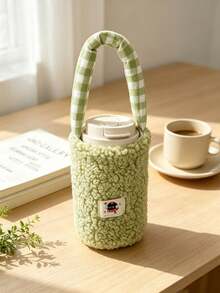 4PCSins Fluffy Water Bottle Bag Insulated Cup Outdoor Storage Bag Soft Anti-Drop Anti-Scald Milk Tea Handbag - Multicolor - View 9