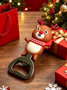 1pc Christmas Reindeer Bottle Opener, Effortless Opening, Suitable For Parties, Home Bar, Kitchen, Backyard Gatherings And More, Ultra-Lightweight And Cute Design, Convenient - Multicolor - View 2