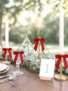 Christmas Satin Ribbon Bows, Twisted Bows, For Gift Wrapping, Bows With Twists, Suitable For Graduation Gift Decoration, Mother's Day Gift Decoration, Crafts, Weddings, Bridal Showers, Birthday Party Decoration - Red - View 6