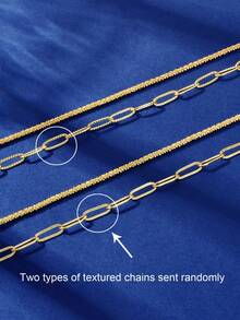 2pcs/Set Fashion Minimalist Copper Chain Bracelet, Suitable For Women's Daily Wear - Yellow Gold - View 7