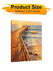 1pc Seaside Pier DIY Oil Painting By Numbers, Canvas Painting DIY Crafts, Adult Home Decoration, Holiday Gift. - Sets - View 11