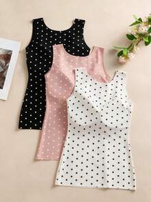 3pcs Seamless Base Layer Tank Tops, Nude Feel Camisole, Slim Fit Back-Flattering Top, Suitable For Innerwear And Outerwear, All Season Daily Wear - Multicolor - View 2