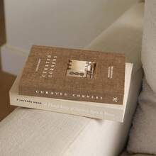 2件裝精緻裝飾仿真書，適用於客廳、書房、臥室、飯店、咖啡桌，可用作攝影道具或節日裝飾書立 - 2pcs-仿亞麻 - 查看 5