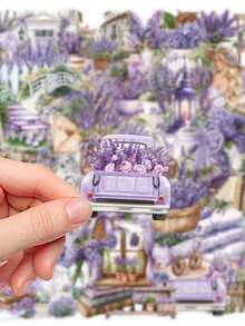 50 buah Stiker Transparan Lavender, Perlengkapan Scrapbooking, Desain Kreatif & Cantik, Cocok untuk Casing Ponsel, Tablet, Laptop, Ponsel, Koper, Mobil, Buku Catatan, Helm, Gitar, Skateboard, Kotak Penyimpanan, Komputer - 50 buah - View 11