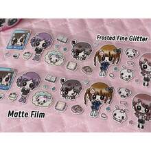 35cm/Loop Cute Y2K Space Girl Character Sticker Die Cut Dispensing Sticker DIY Deco Card Journal Scrapbooking Photo Card Phone Case Collage Supply - Black - View 7