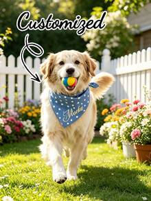 Customizable Name Pet Scarf Accessory, Summer & Autumn Outdoor Photography Prop - Multicolor - View 4