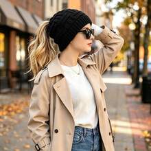 Autumn/Winter Warm Wool Earflap Hat, Open Design Convenient For Ponytail, Suitable For Daily Outings And Outdoor Walks, A Warm And Windproof Knitted Hat, Suitable For Long Hair Care In Autumn/Winter - A - View 12