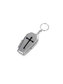 Black Cross Pattern Portable Jewelry Storage Box Keychain Pendant, Mini Jewelry Box, Accessory Organizer, Small Item Storage Bag With Multiple Functions, Suitable For Organizing Rings, Necklaces, Earrings And Other Small Items, Ideal For Daily Commute, Short Trips, Shopping, Parties, Unisex Accessories, Halloween And Christmas Gifts - Multicolor - View 12