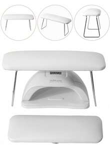 1pc High Rebound PU Nail Arm Rest, Foldable, Suitable For Gel Lamp, Soft Cushion, Waterproof And Stain-Resistant Design, Suitable For Nail Art - White - View 3