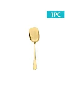 1/2/8Pcs Stainless Steel Serving Spoon, Gold & Silver Available, Solid Serving Spatula For Buffet Banquet Party, Large Serving Utensils For Home Kitchen - -- - View 9