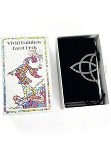 1 BoxVivid Rainbow Tarot Deck,78-Card Gift Box Set,Attached Guide,Vintage Illustration Style Divination Set,Suitable For Gifting, Daily Use - Multicolor - View 4