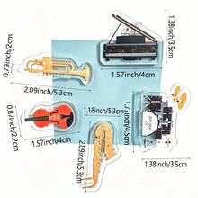 5pcs Piano-Shaped Music Sheet Clips, Instrument Sheet Music Clips, Guitar Mini Sheet Clips, Violin Mini Clips, Music Score Clips, Instrument Memo Clips, Piano Acrylic Mini Clips, Folder, Music Lover Essential Mini Sheet Clips, Creative Stationery, Transparent Mini Sheet Clips, Page Clips, Piano Sheet Clips, Guitar Sheet Organizer - Multicolor - View 4