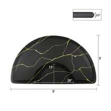Pro 3'x5'x1/2" Semi-Circle Anti-Fatigue Salon Chair Mat Barber Chair Floor Mat - Default - View 3