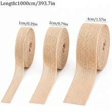 1 Roll/3 Rolls 1cm/2cm/4cm Rustic Style Natural Jute Fabric Ribbon Roll Coarse Linen Webbing Christmas Gift Packaging Bows DIY Handmade Wedding Home Farmhouse Decor - Multicolor - View 9