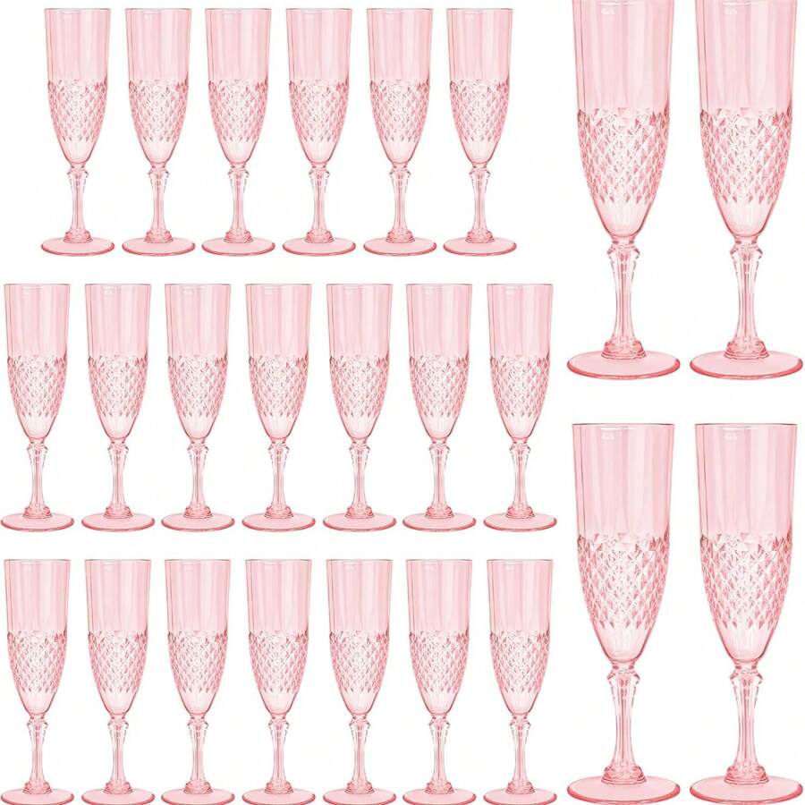 1/2/6/12pcs Champagne Cups, Wedding Toasting Cups, 7oz Plastic Reusable Unbreakable Champagne Cups, Suitable For Bachelor Party, Wedding, Bridal Shower - View 1
