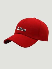 12 Zodiac Signs Baseball Cap, Retro Gothic Letter Print Red Dad Hat, Adjustable Unisex Casual Hat, Ideal Festival Party Daily Accessory ‑Lover Gift - Red - View 8
