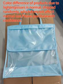 1pc Hanging Tissue Storage Bag, Wall‑Mount No‑Drill Large‑Capacity Waterproof Pouch, Solid Color Plain Pattern, Minimalist Practical Style For Adults, All‑Season For Kitchen Bathroom Bedroom Dorm Occasion, Convenient Tissue Organizer Holder - Multicolor - View 11