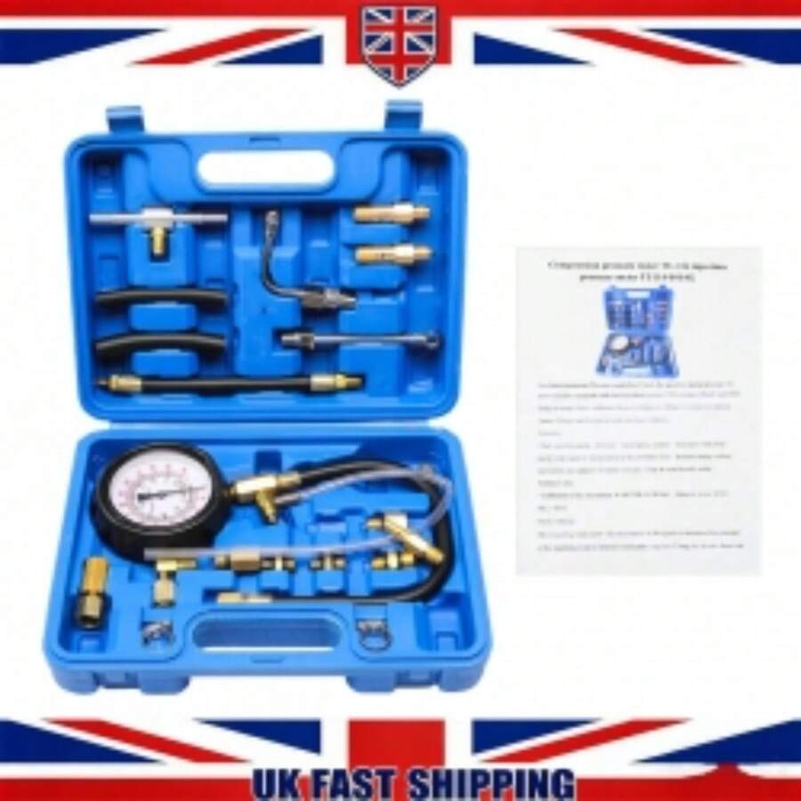 Universal Fuel Pressure Tester 0‑140PSI Car Fuel Injection Pump Gauge Test Kit - 26WHY-wIN-uK-yLB-b - View 1
