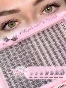 Special Offer 168/224pcs Fairy Lash Cluster Set, 9-15mm Cartoon Style Lash Clusters, DIY Lash Extension Kit, Wet Spiky Anime Lashes, Individual Lash Clusters, Ultra-Thin Invisible Lash Band With Lash Clusters, Eyelashes, False Lashes - Multicolor - View 7
