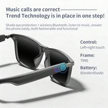 AI Smart Glasses | 8-In-1 AI Smart Audio Glasses With 100+Real-Time Translation, Wireless Connection,AI Assistant,Wireless BT Fashion Glasses For Men Women, Touch Control,Supporting Wireless Calling/Call Noise Reduction/Audio Playback Gift - View 6
